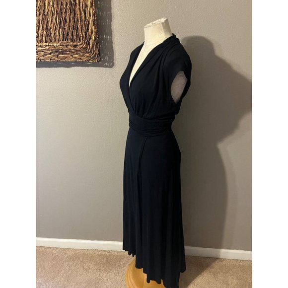 Anthropologie Maeve Bristol Maxi Dress Small Black Stretch Washable - Picture 6 of 11